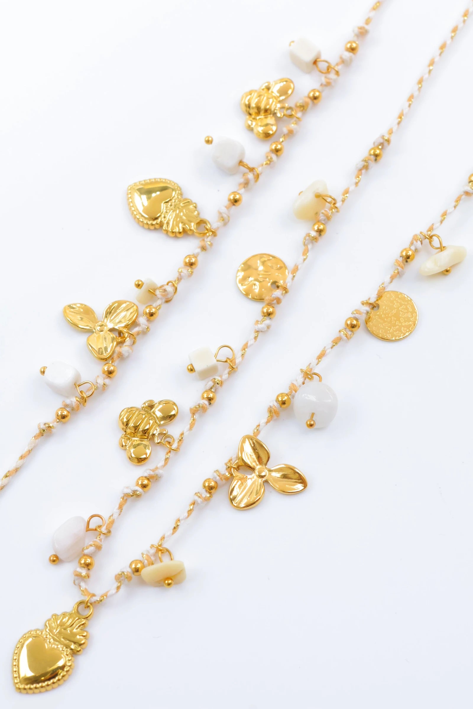 Parure de bijoux en acier inoxydable - BLANC