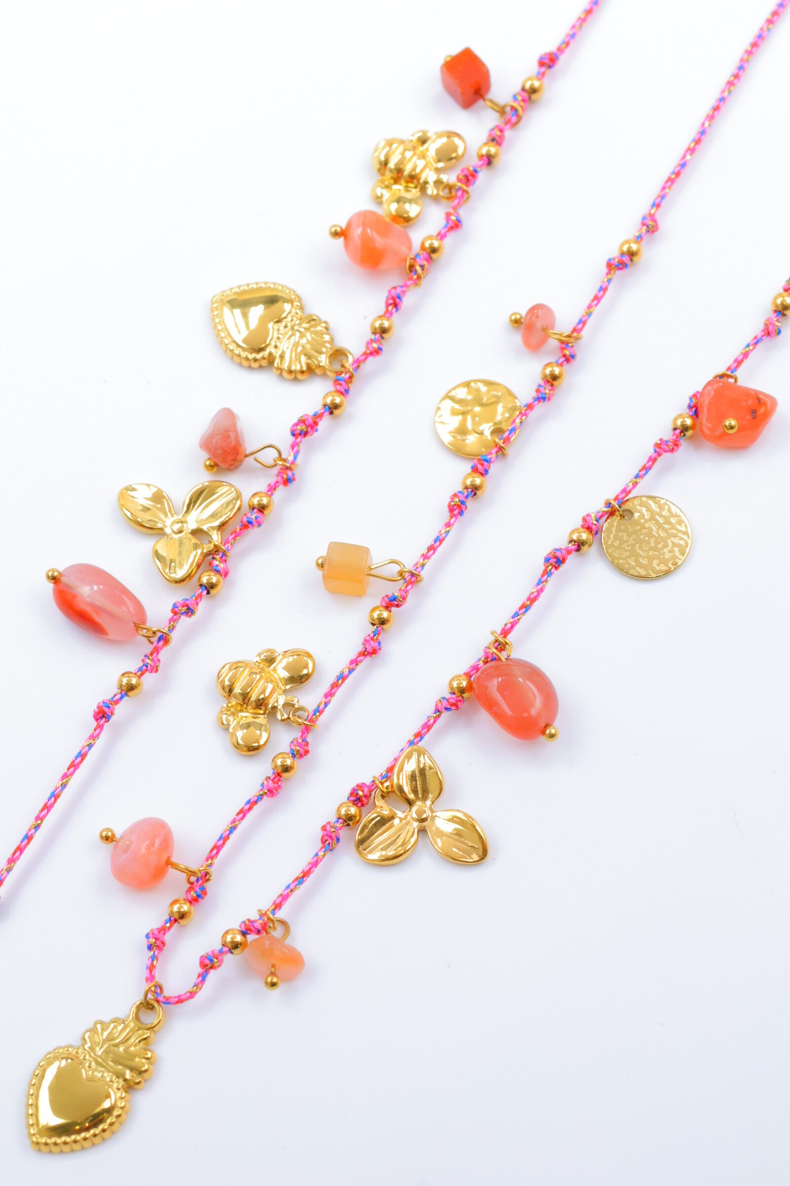 Parure de bijoux en acier inoxydable - FUCHSIA