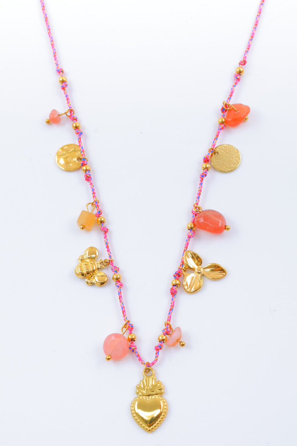Collier en acier inoxydable - FUCHSIA