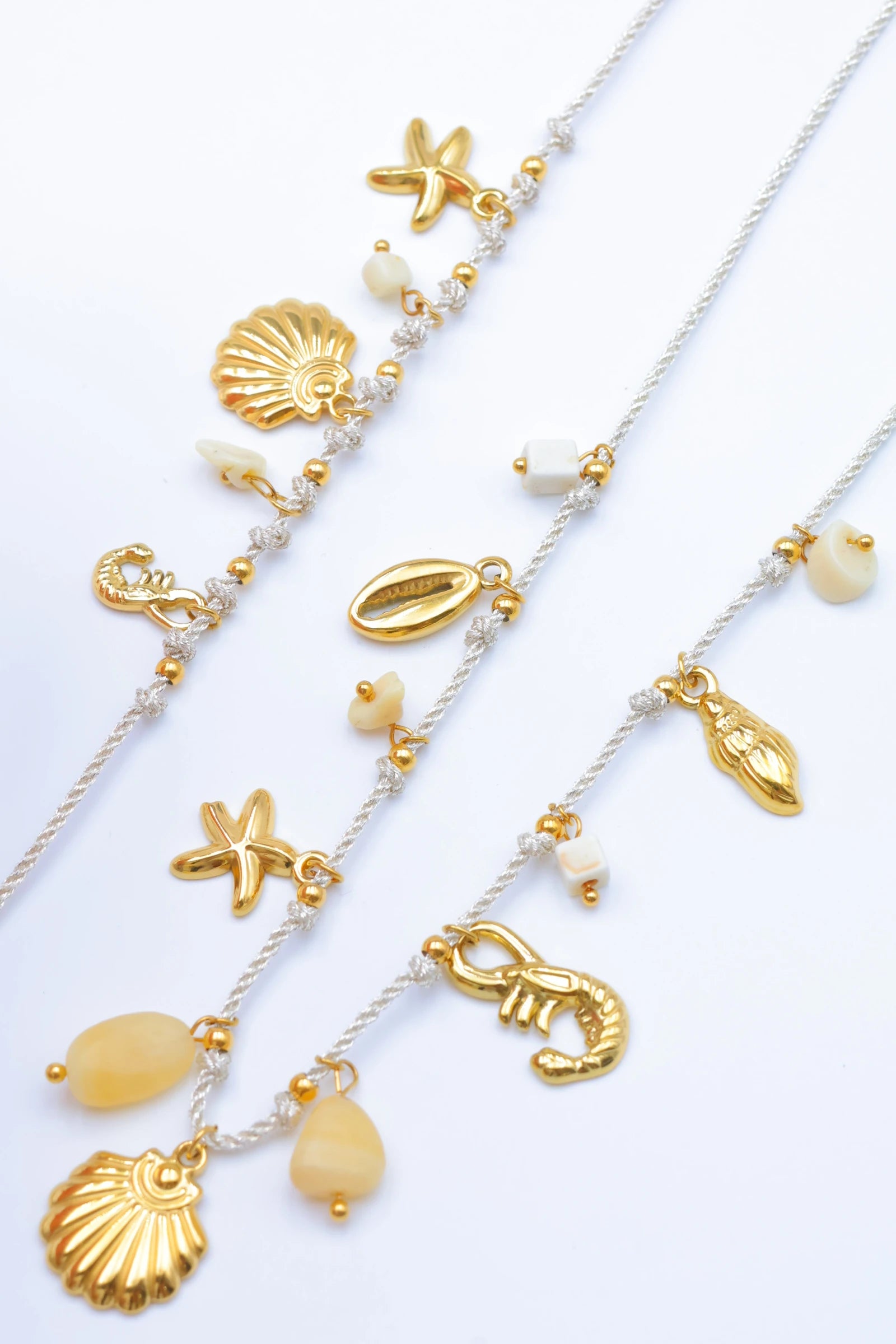 Parure de bijoux en acier inoxydable - BLANC