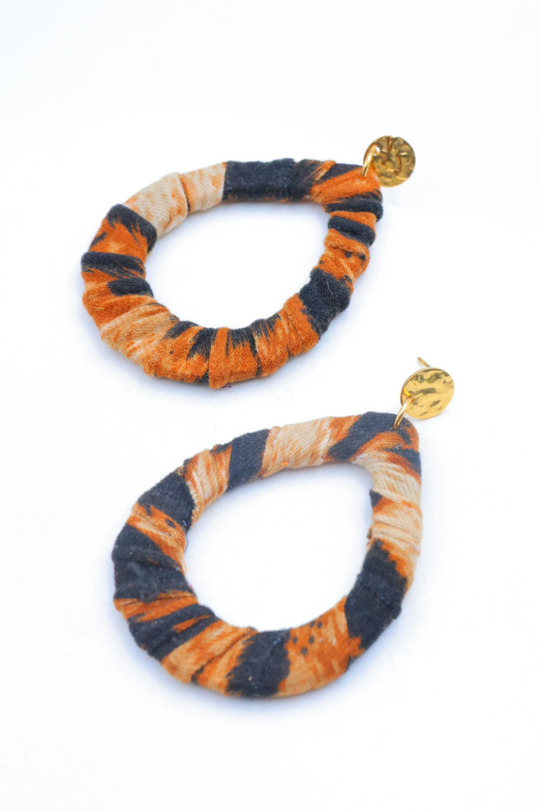 Boucles d'oreilles en acier inoxydable - MARRON FONCÉ