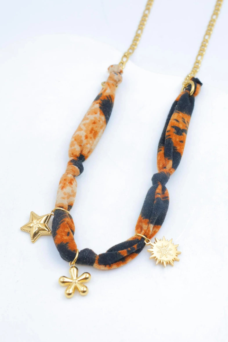 Collier en acier inoxydable - MARRON FONCÉ