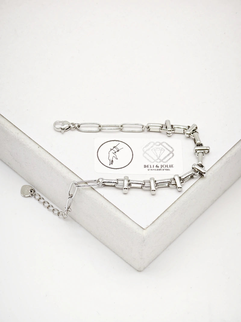 Chaîne de cheville en acier inoxydable - ARGENT