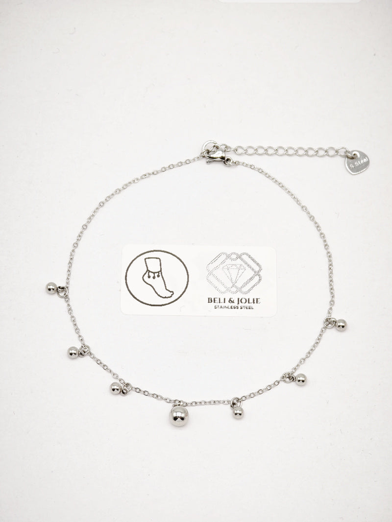 Chaîne de cheville en acier inoxydable - ARGENT