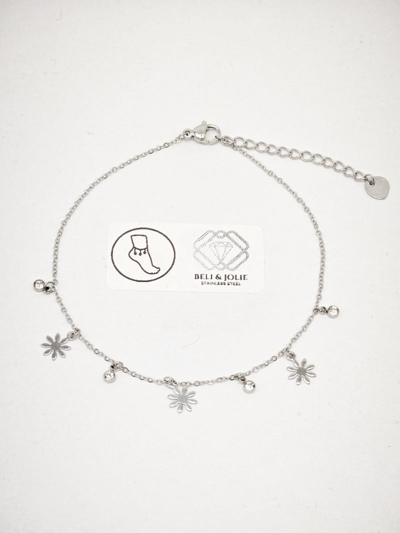 Chaîne de cheville en acier inoxydable - ARGENT