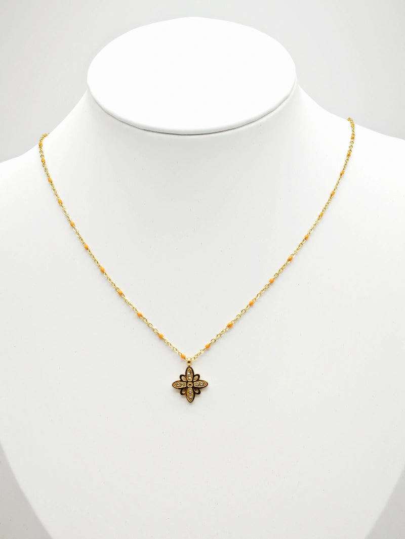 Collier en acier inoxydable - ORANGE