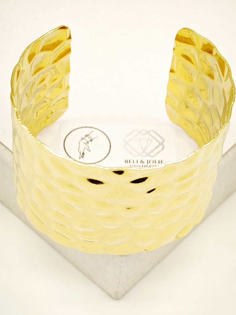 Bracelet jonc en acier inoxydable - DORÉ