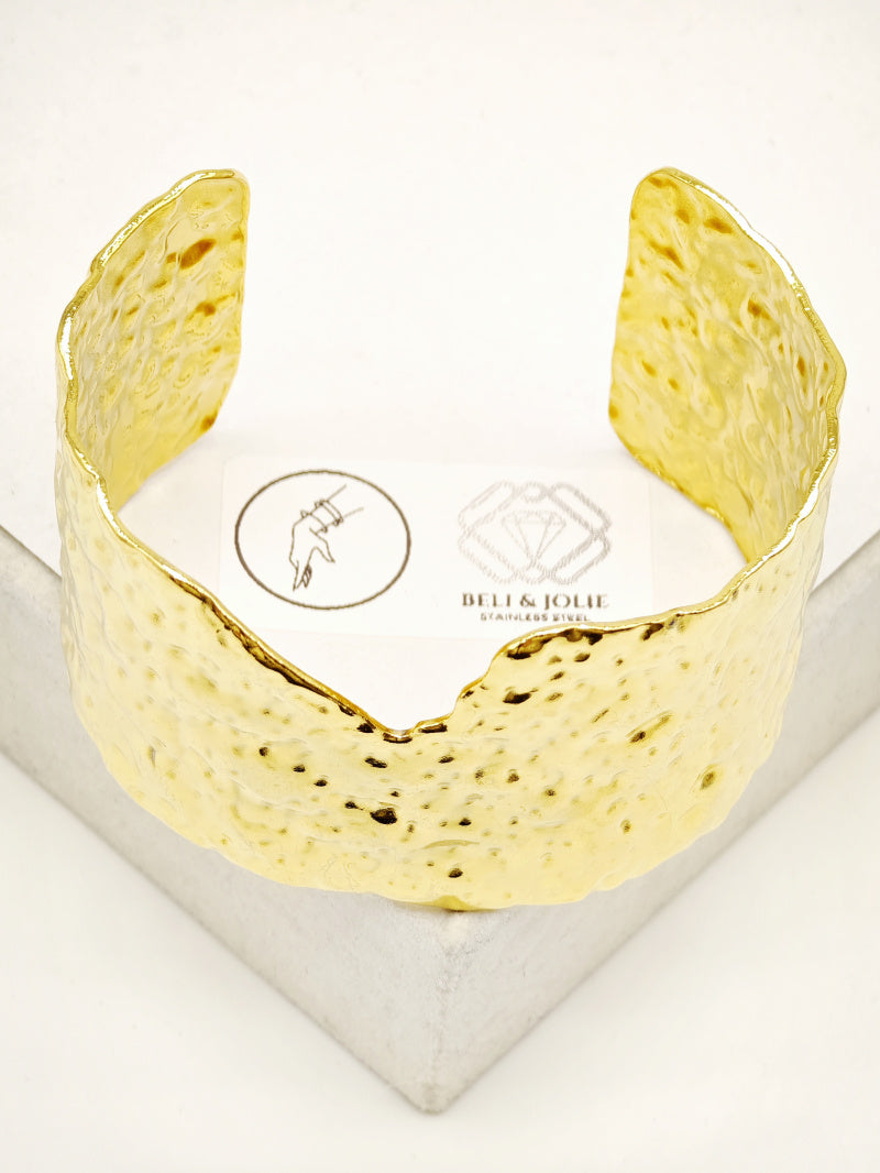 Bracelet jonc en acier inoxydable - DORÉ