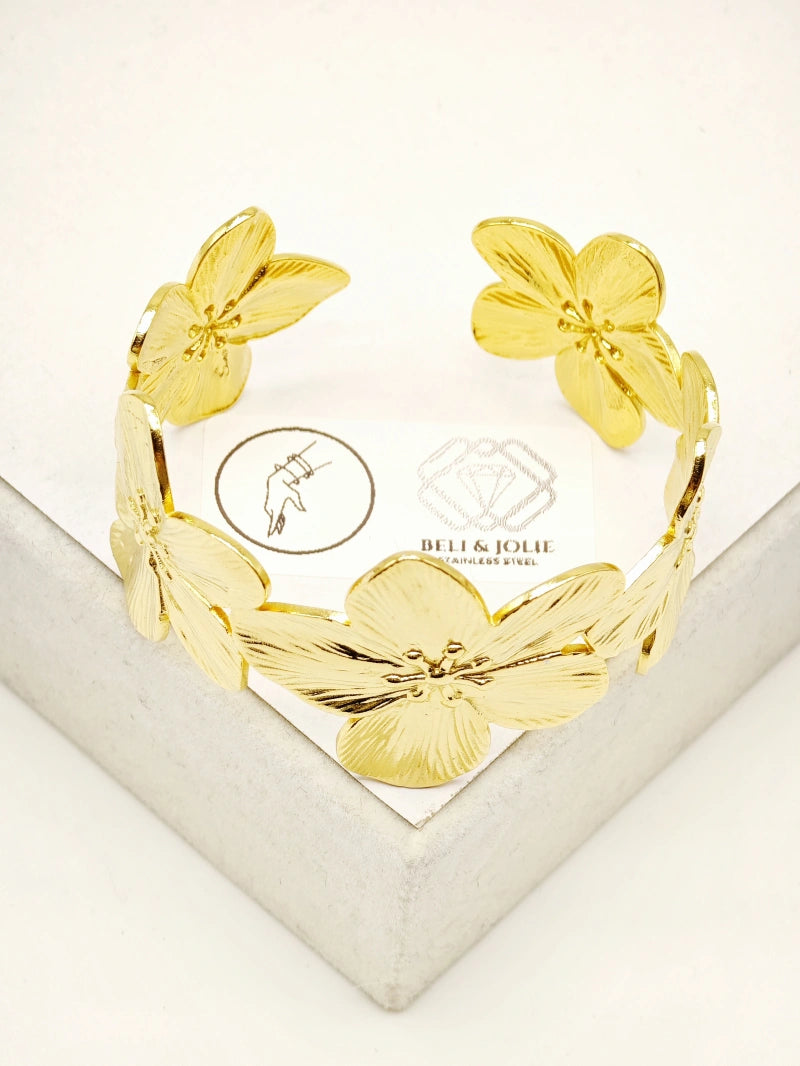 Bracelet jonc en acier inoxydable - DORÉ