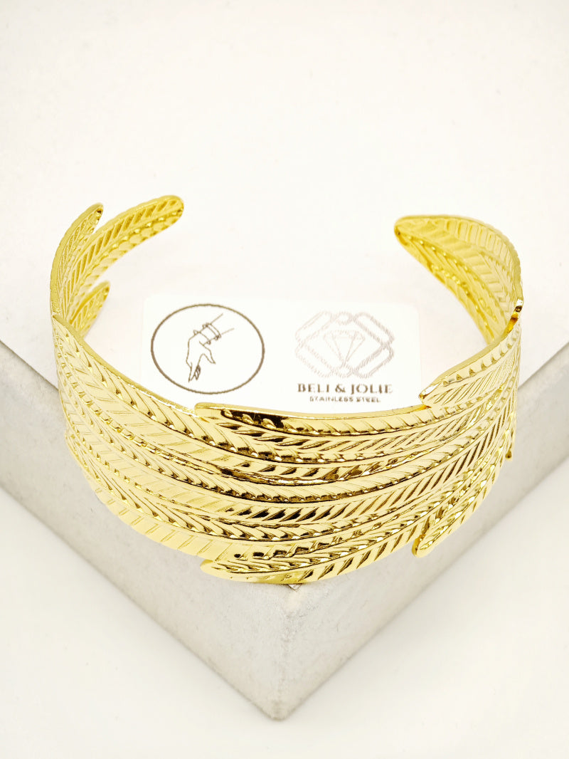 Bracelet jonc en acier inoxydable - DORÉ