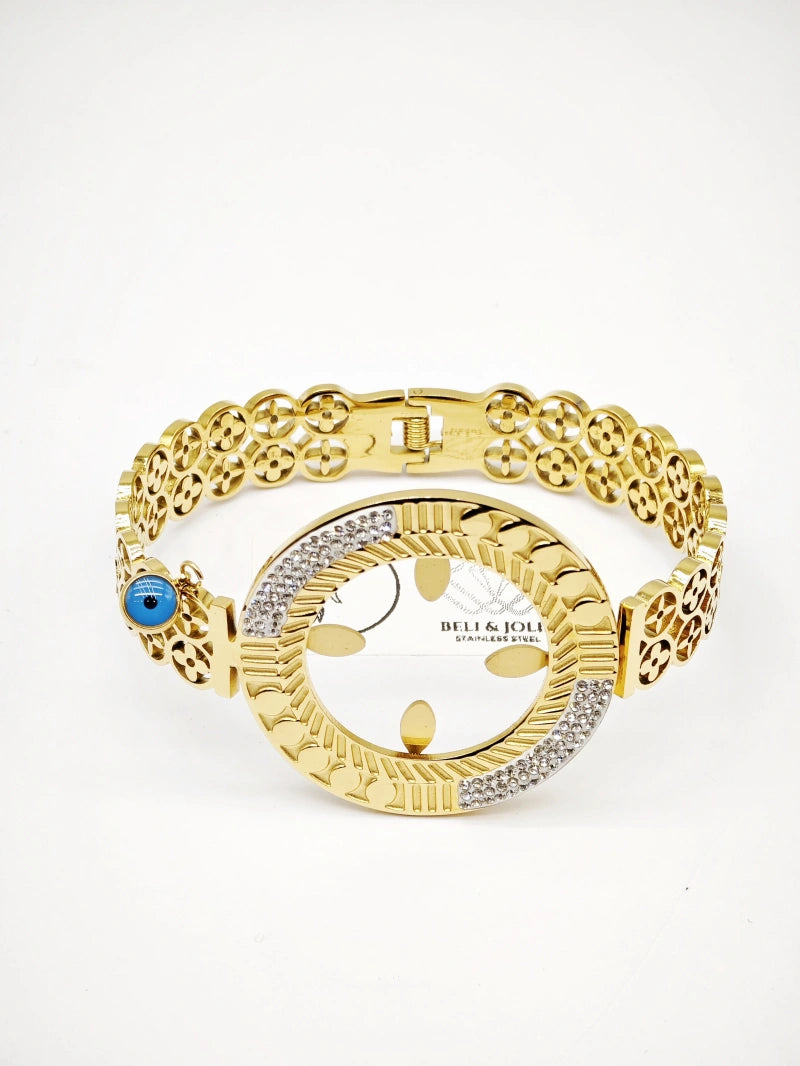 Bracelet jonc en acier inoxydable - DORÉ