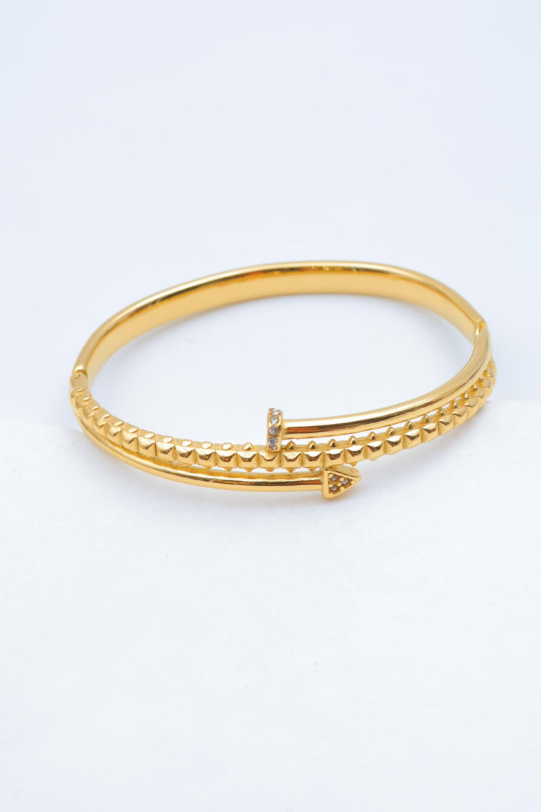 Bracelet jonc en acier inoxydable - DORÉ