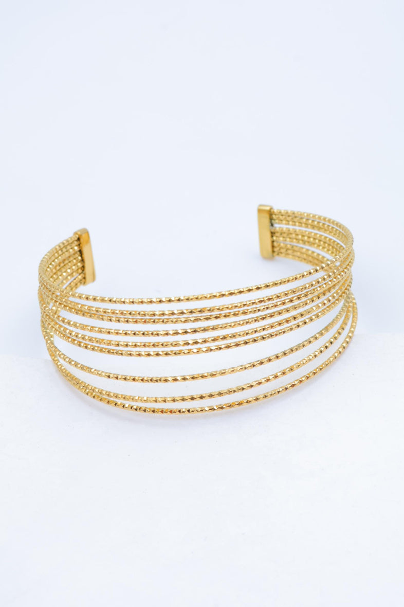 Bracelet jonc en acier inoxydable - DORÉ