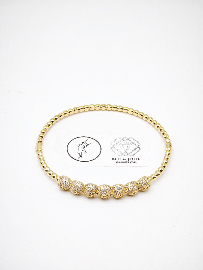 Bracelet jonc en acier inoxydable - DORÉ