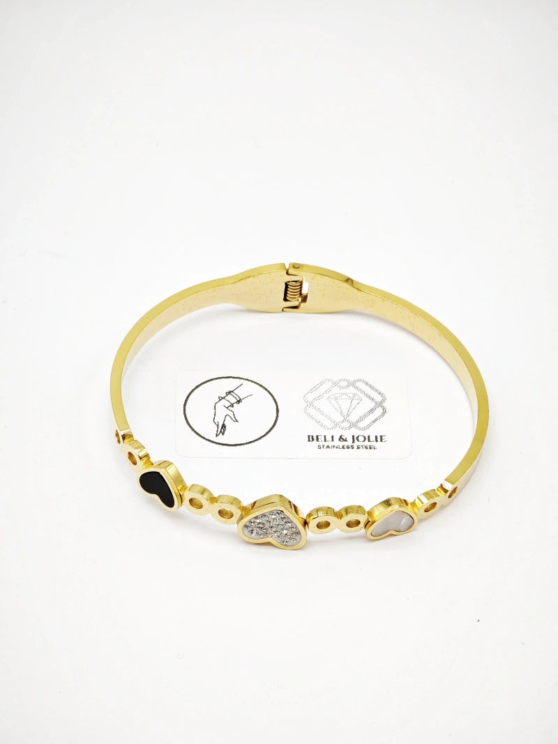 Bracelet jonc en acier inoxydable - DORÉ