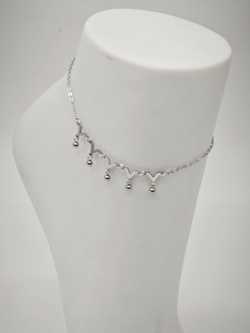 Chaîne de cheville en acier inoxydable - ARGENT