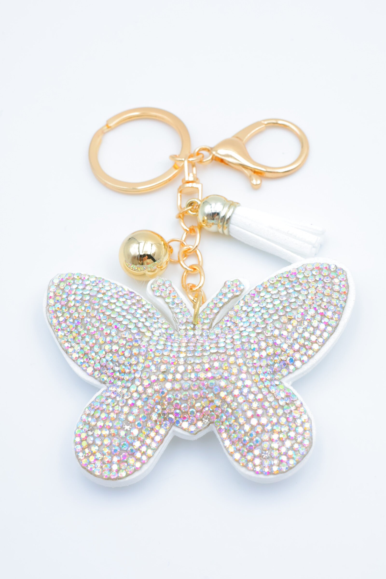 Porte clé papillon - BLANC