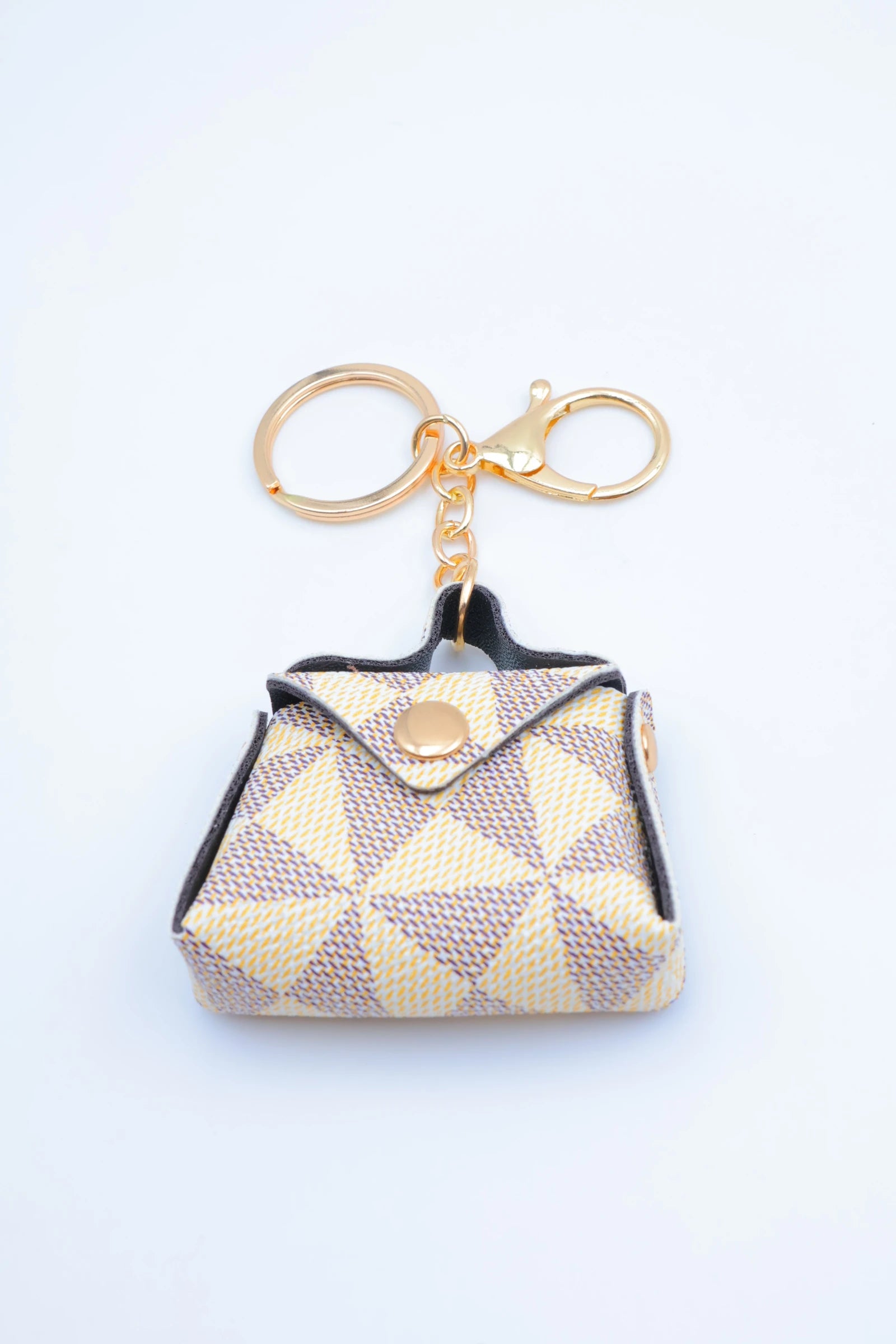 Porte clé sac à main fleur - BEIGE