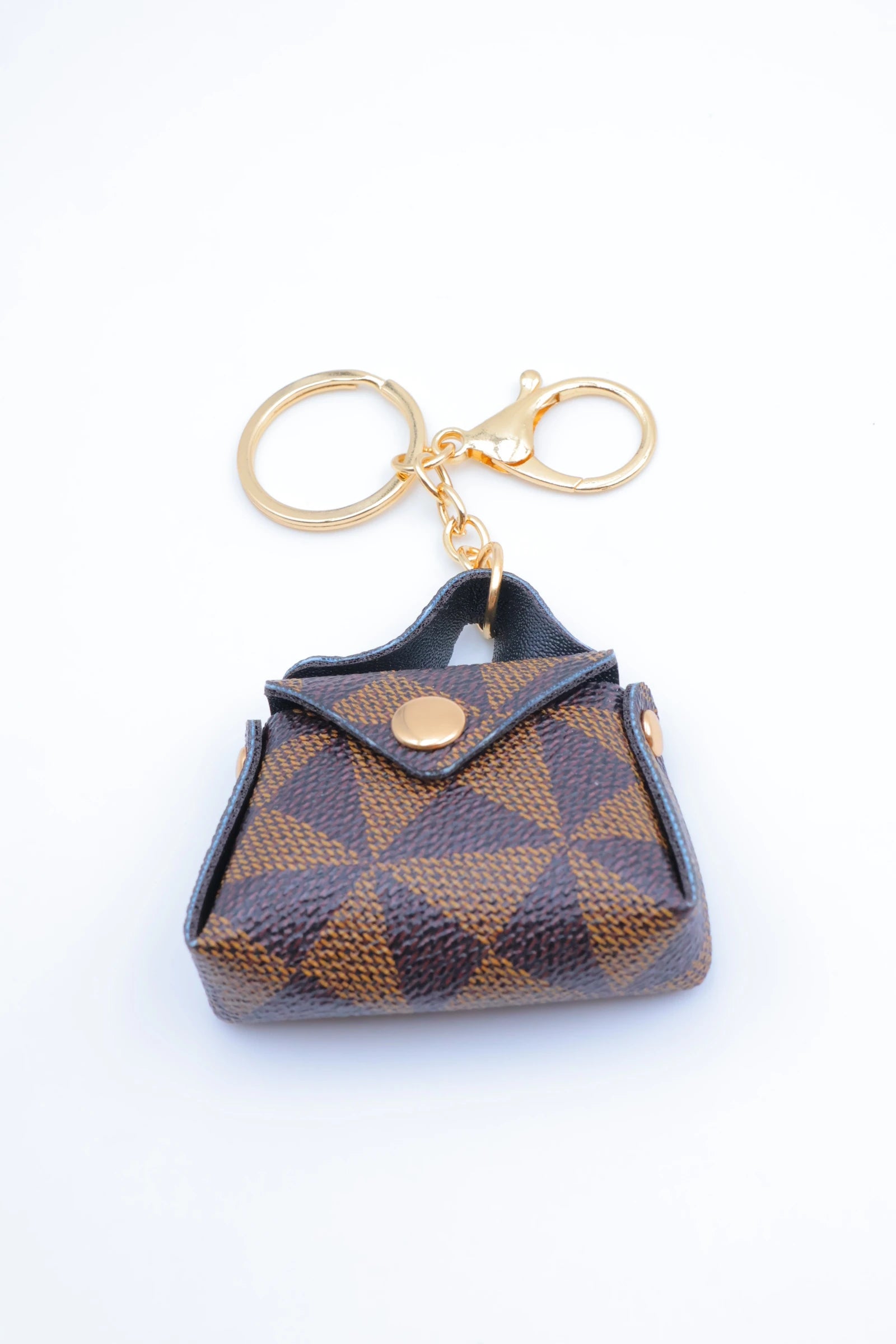 Porte clé sac à main fleur - MARRON FONCÉ