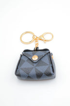 Porte clé sac à main fleur - NOIR