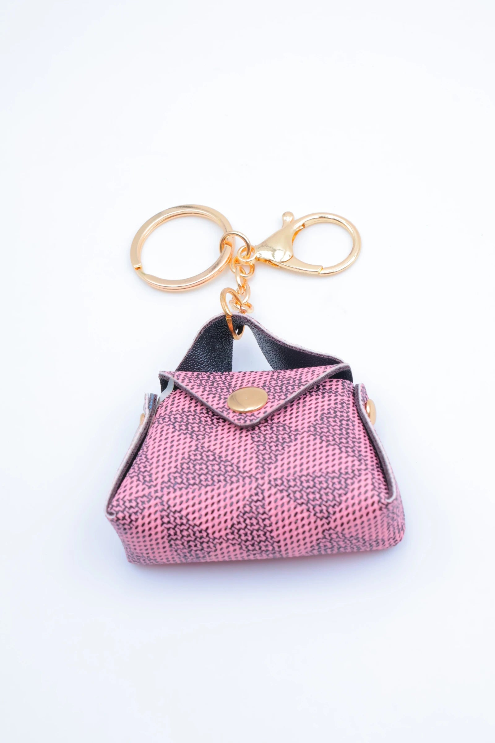 Porte clé sac à main fleur - ROSE