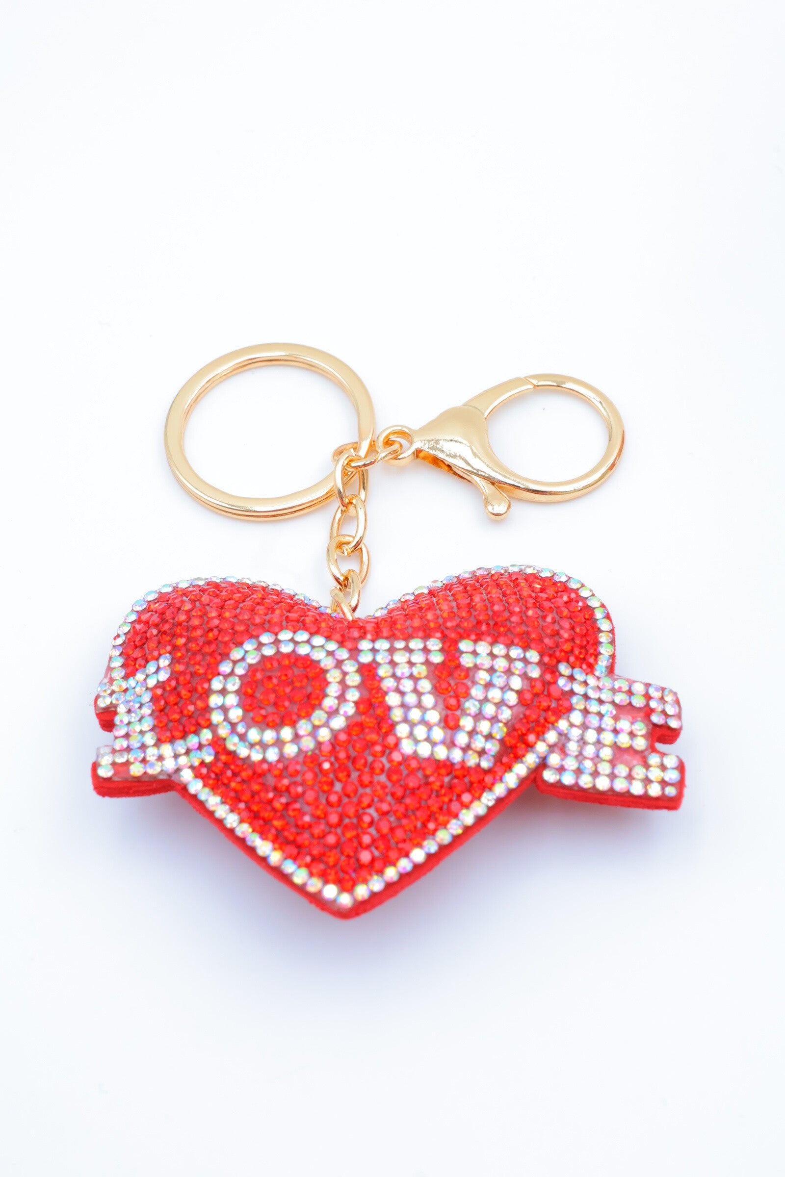 Porte clé coeur "Love" - ROUGE