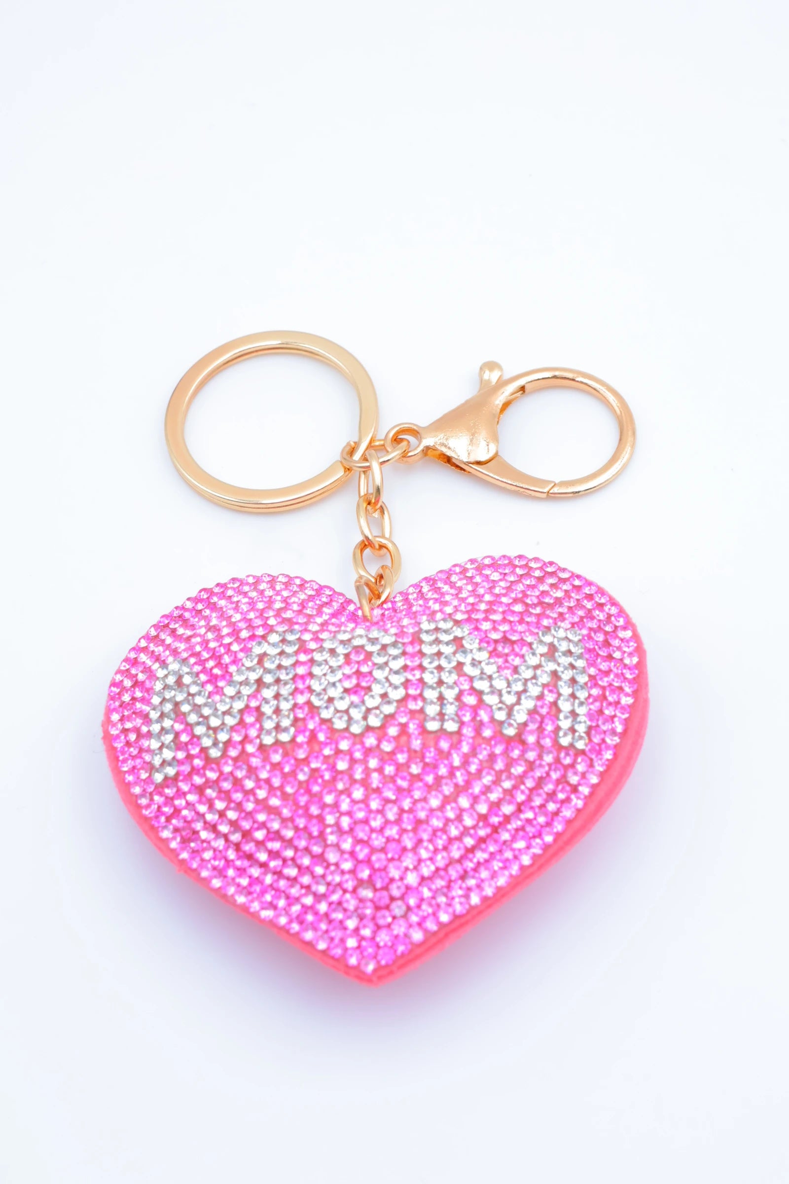 Porte clé coeur "Maman" - ROSE
