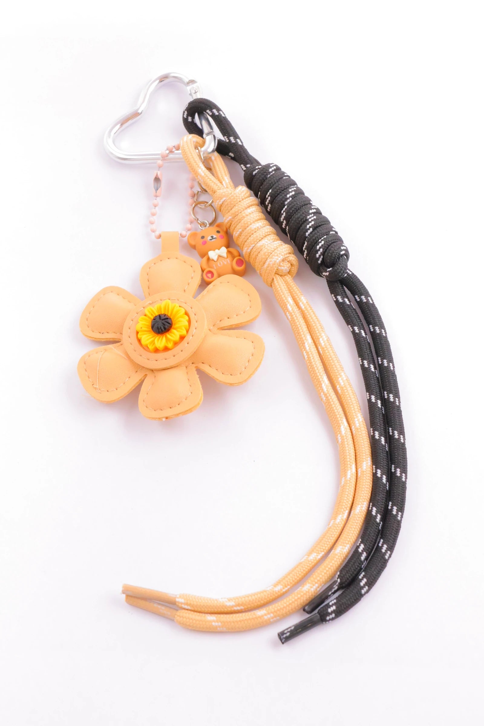 Porte clé fleur nounouse - BEIGE