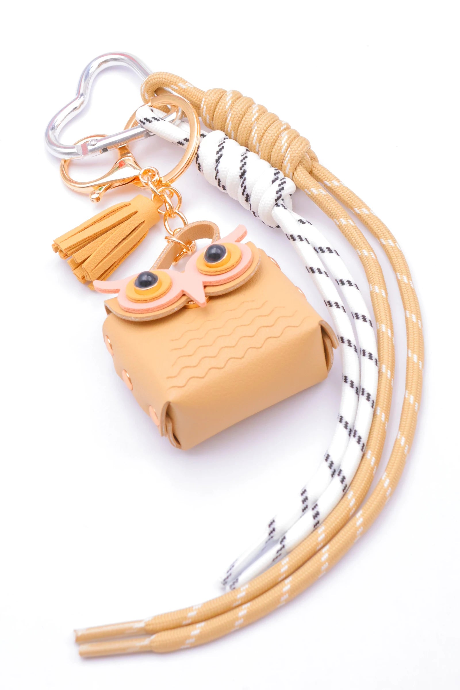Porte clé hibou - BEIGE
