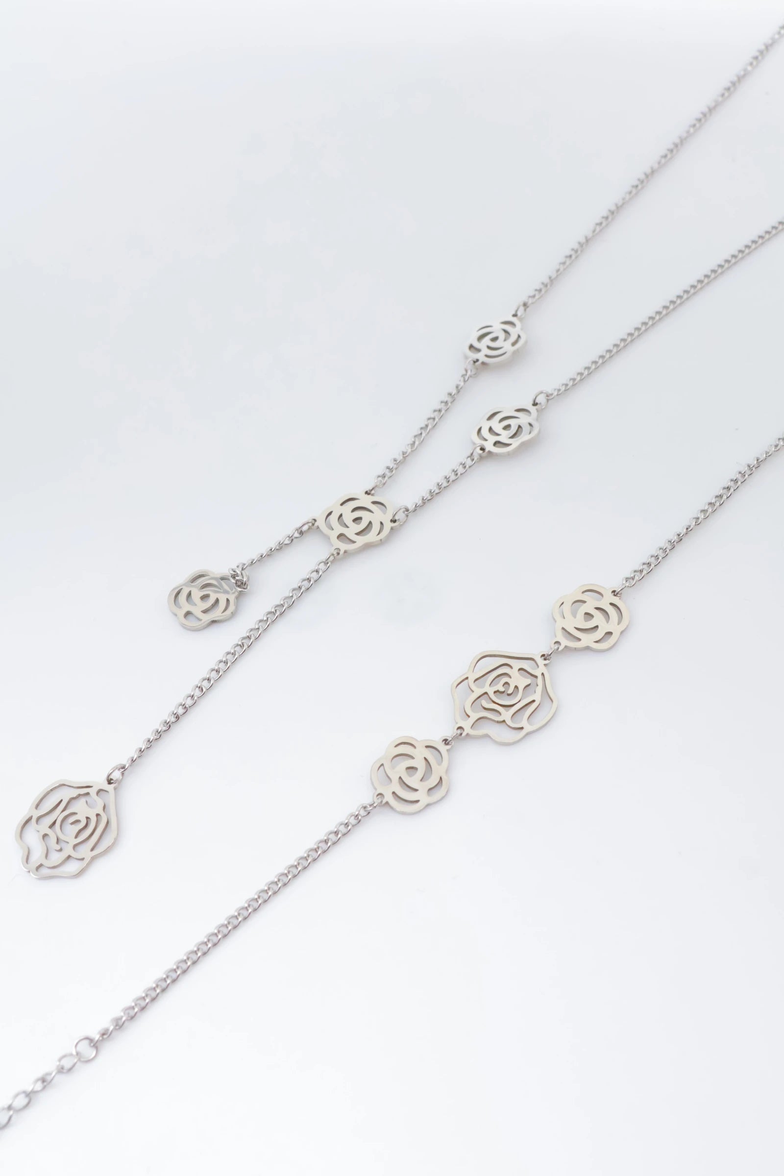 Parure de bijoux en acier inoxydable - ARGENT