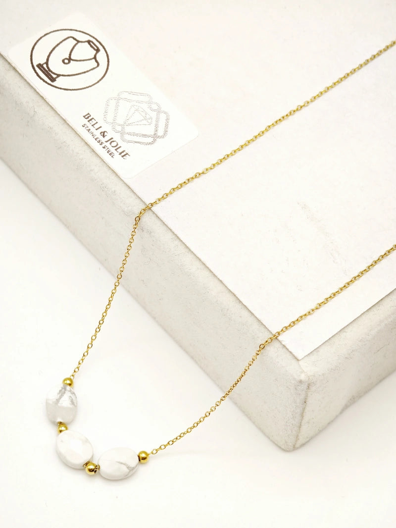 Collier en acier inoxydable - BLANC