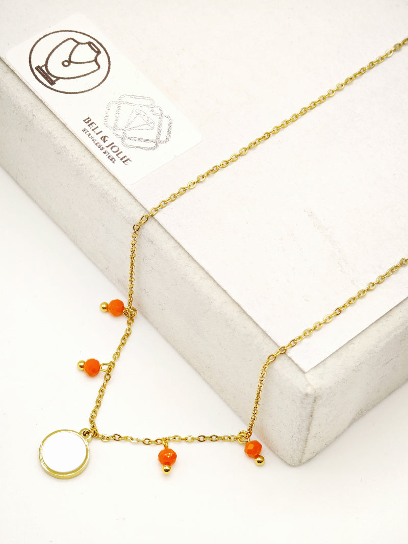 Collier en acier inoxydable - ORANGE