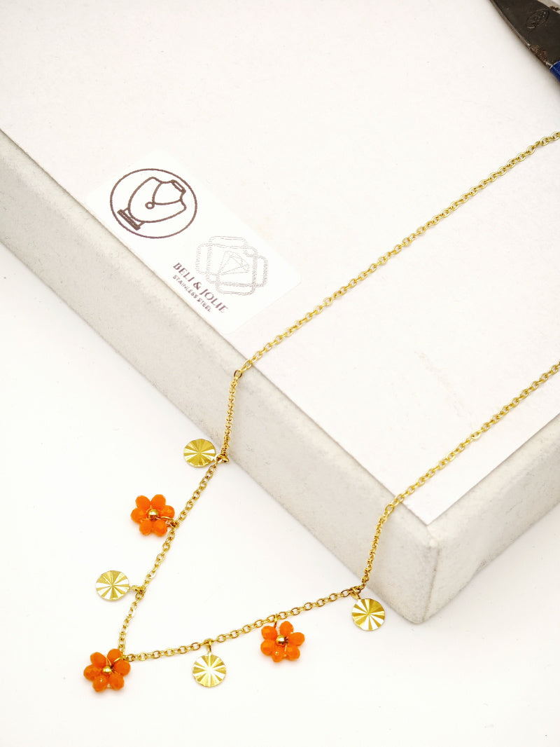 Collier en acier inoxydable - ORANGE