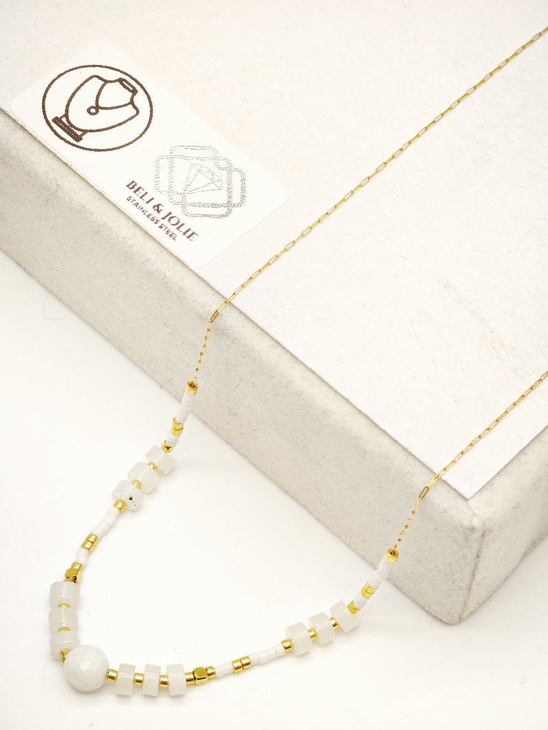 Collier en acier inoxydable - BLANC