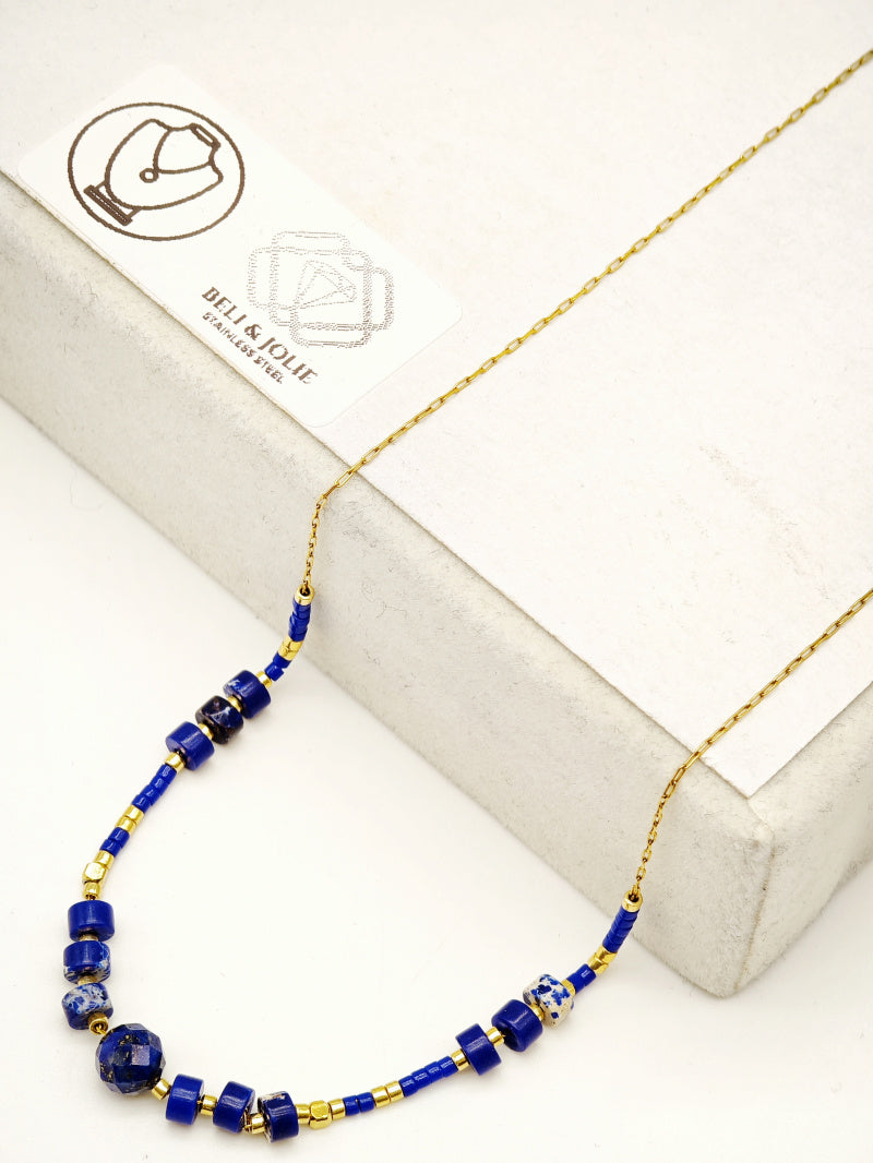 Collier en acier inoxydable - BLEU MARINE