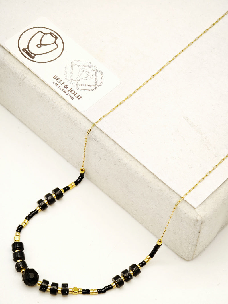 Collier en acier inoxydable - NOIR