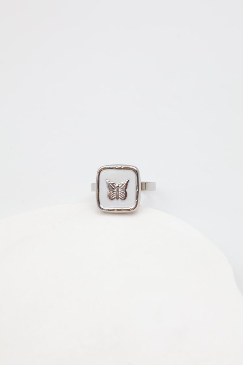Bague en acier inoxydable ajustable - ARGENT