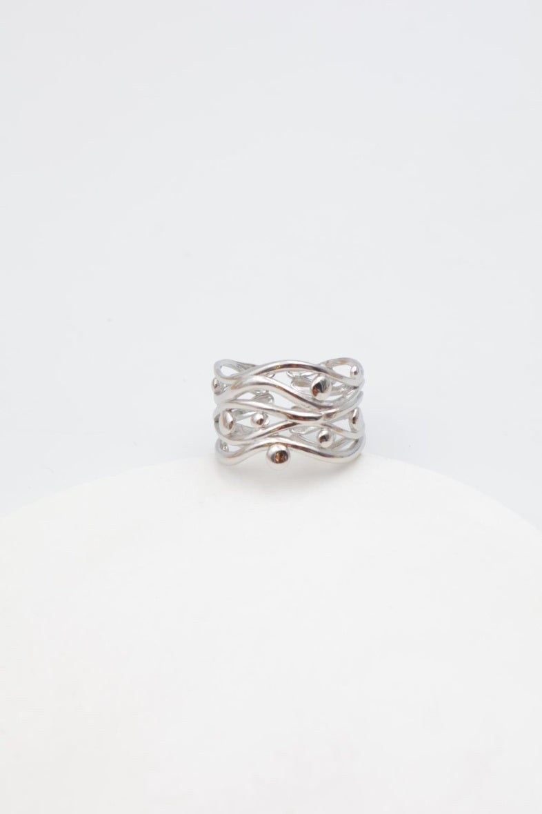 Bague en acier inoxydable ajustable - ARGENT