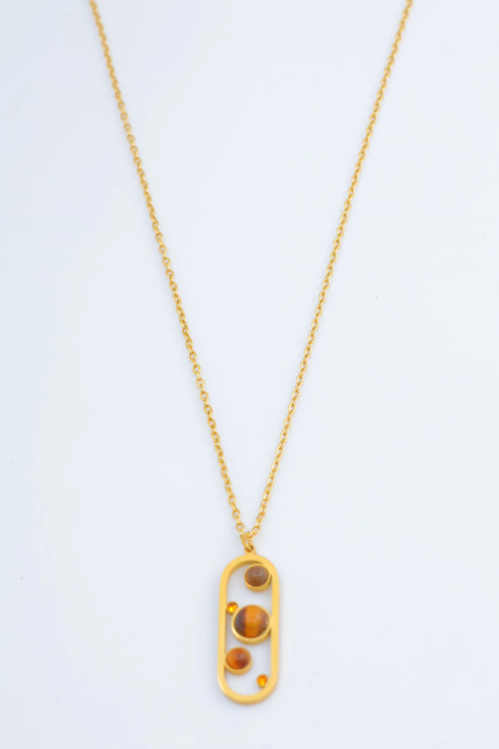 Collier en acier inoxydable - MARRON FONCÉ