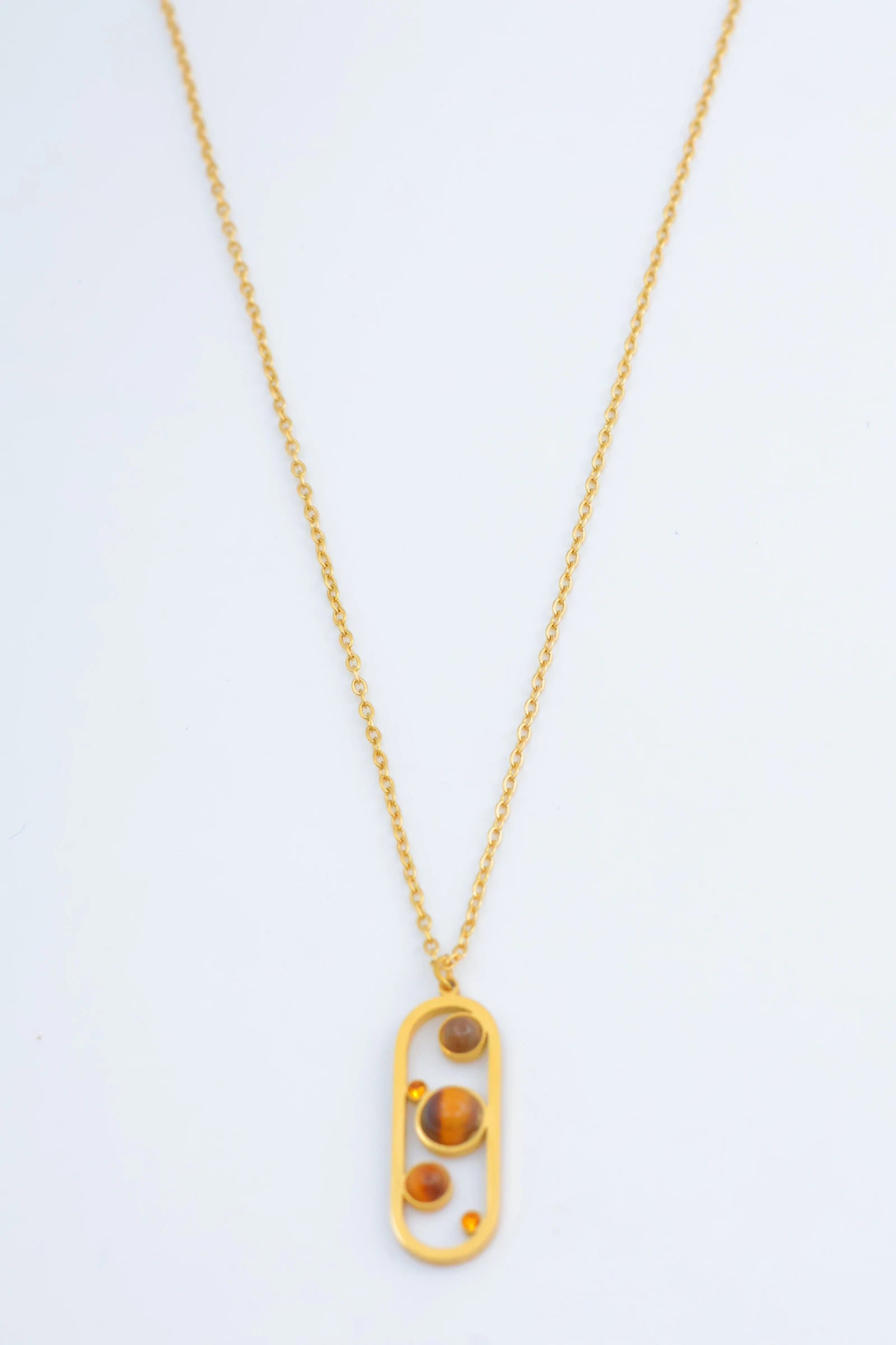 Collier en acier inoxydable - MARRON FONCÉ