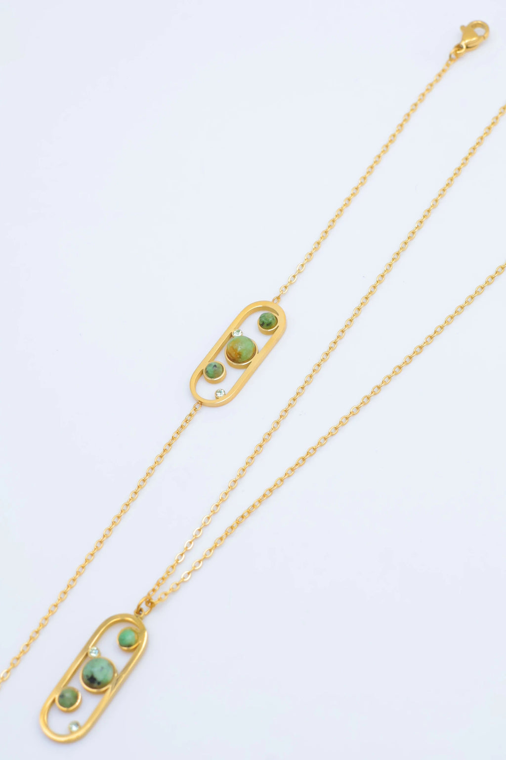 Parure de bijoux en acier inoxydable - VERT