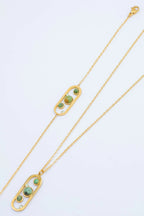 Parure de bijoux en acier inoxydable - VERT