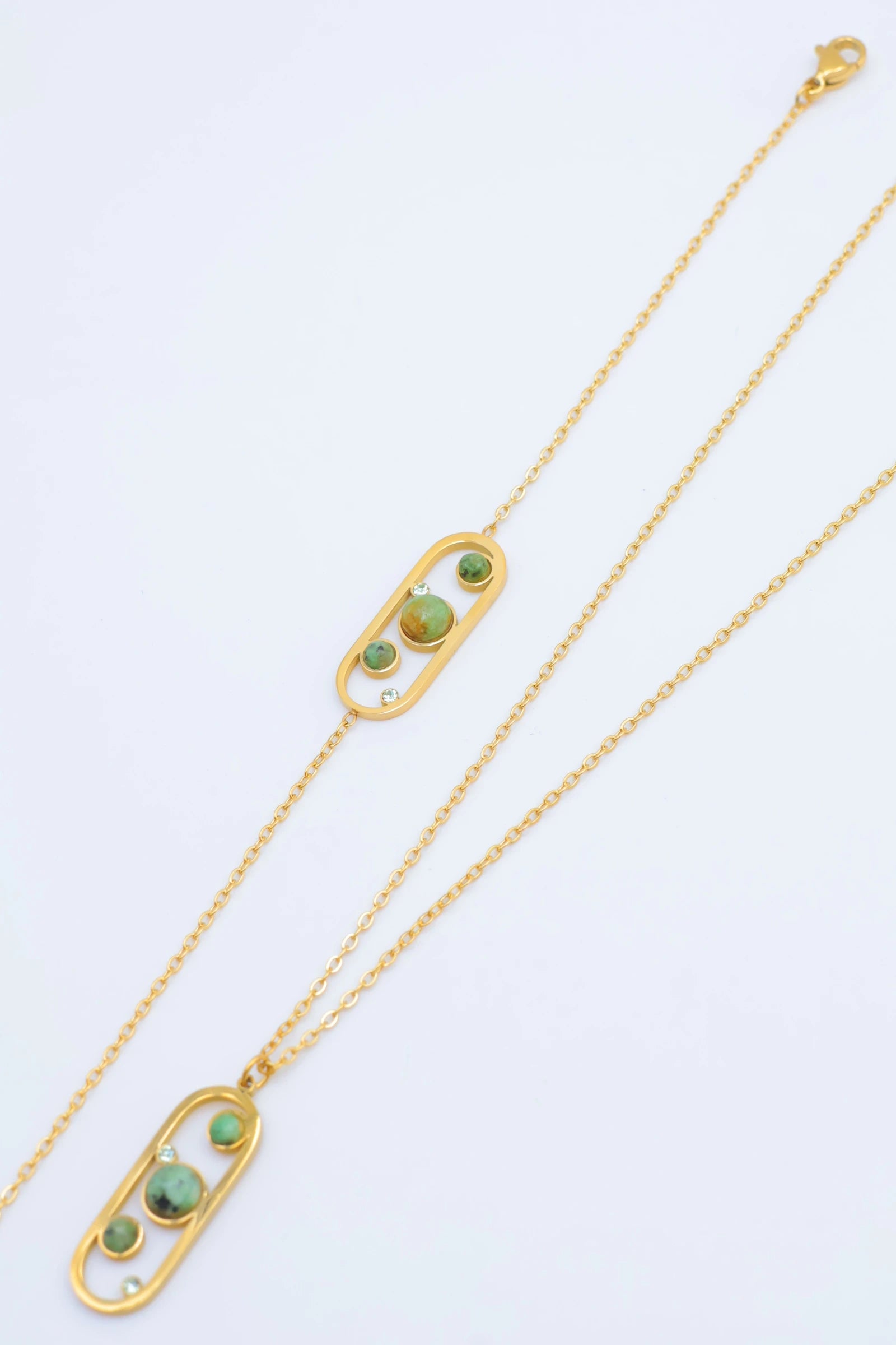 Parure de bijoux en acier inoxydable - VERT