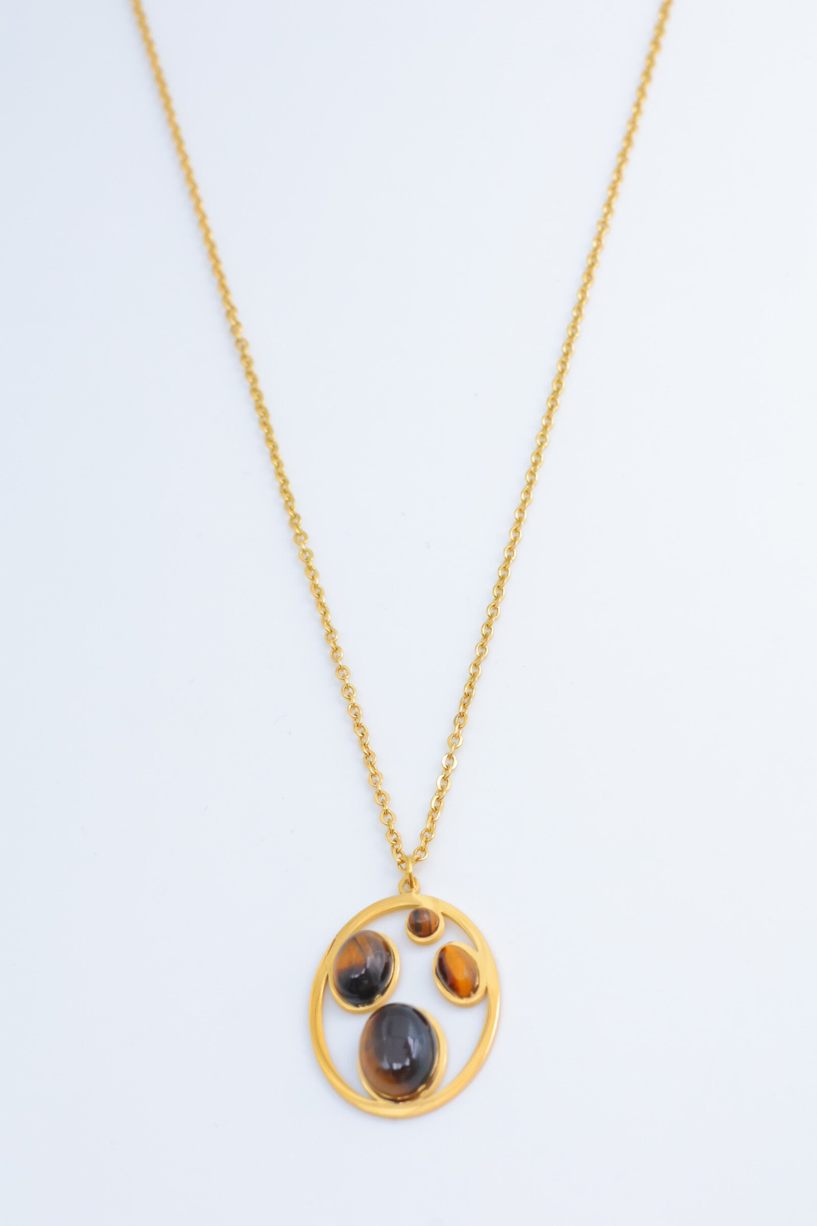 Collier en acier inoxydable - MARRON FONCÉ