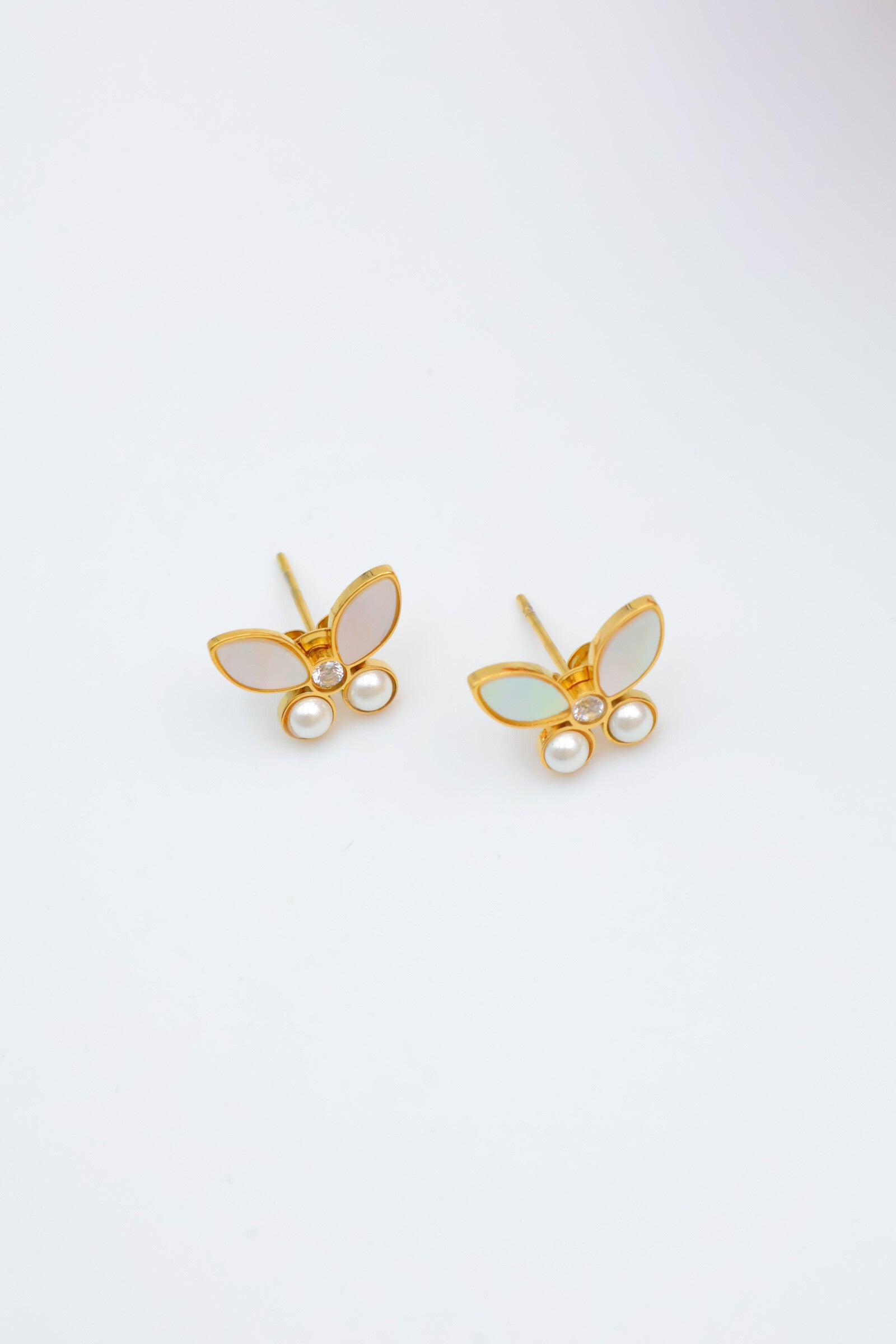Boucles d'oreilles en acier inoxydable - BLANC