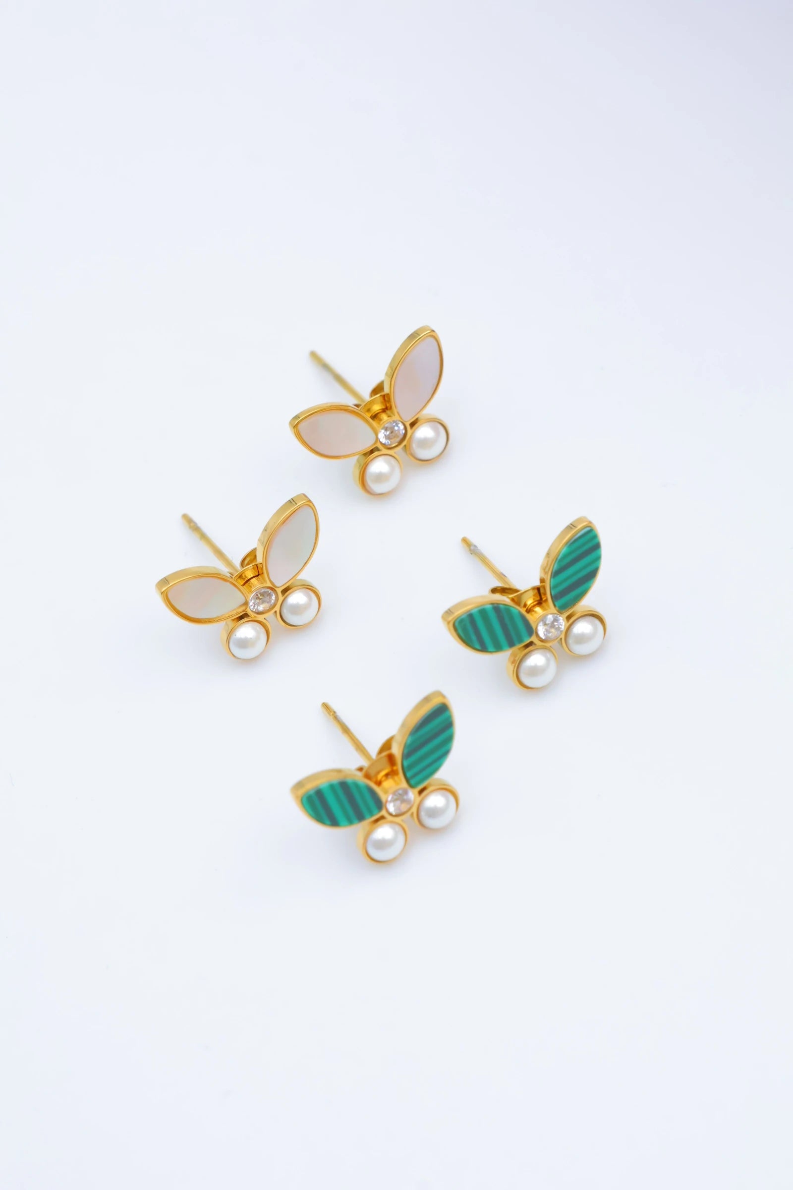 Boucles d'oreilles en acier inoxydable - VERT