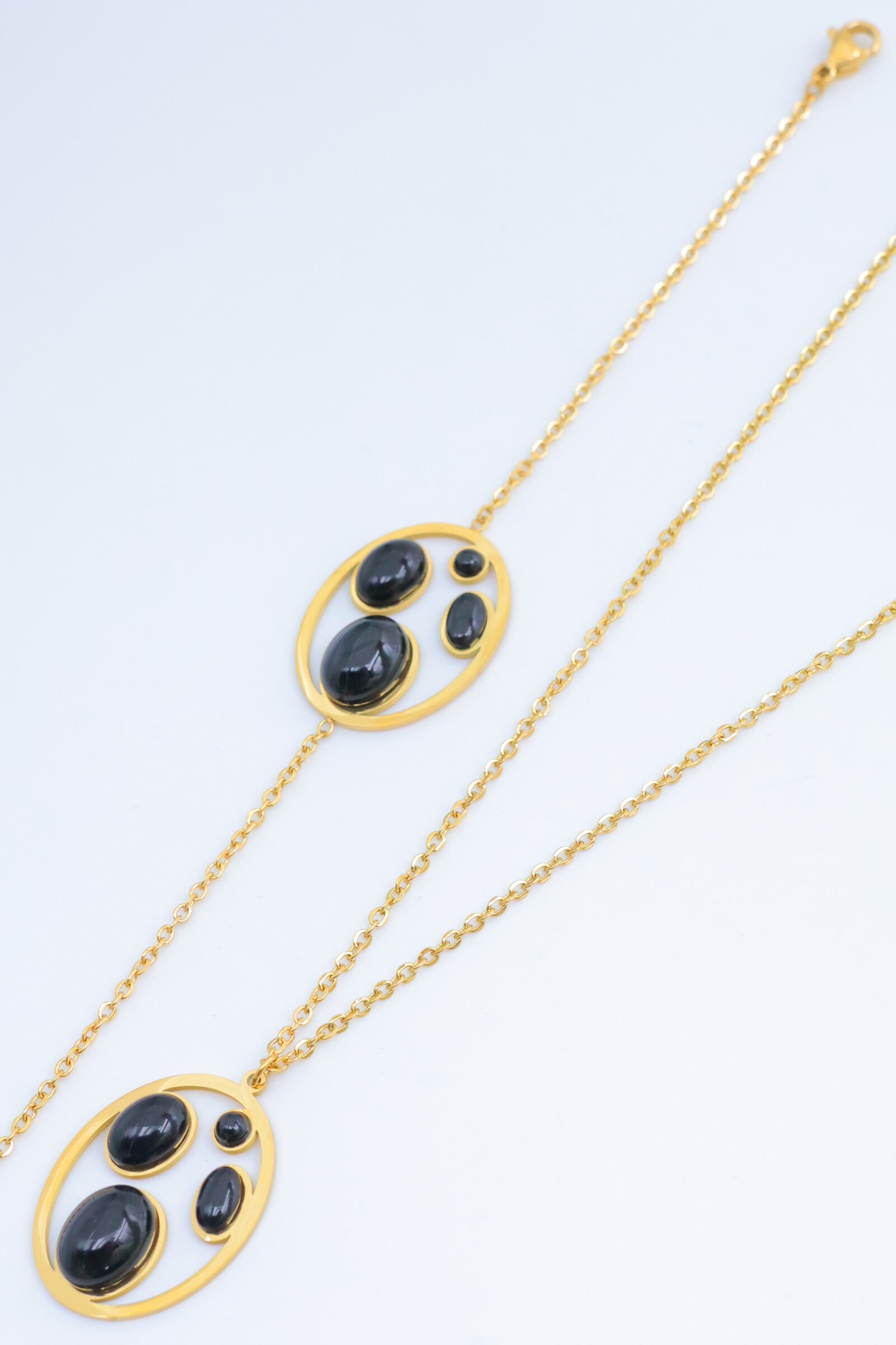 Parure de bijoux en acier inoxydable - NOIR