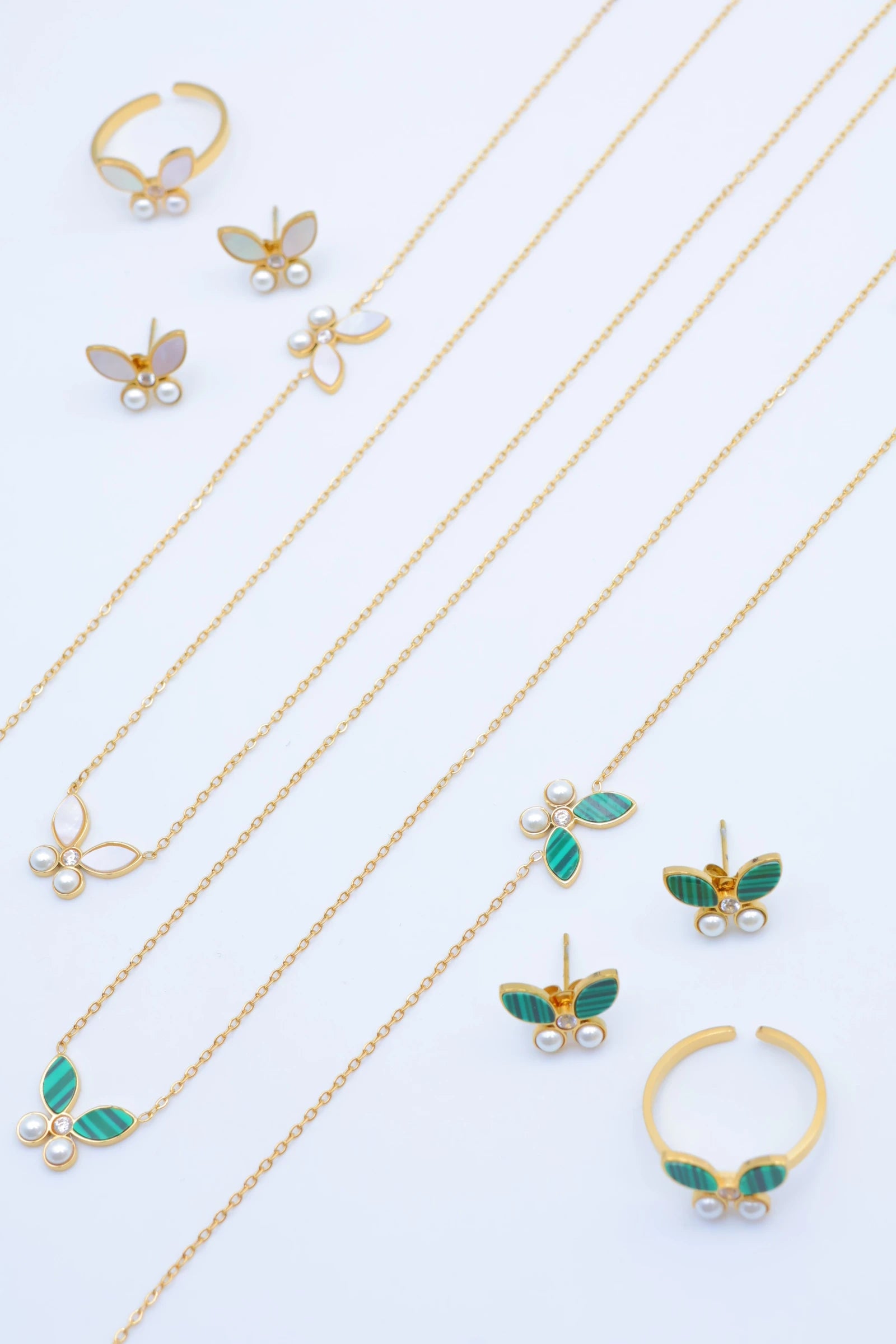 Parure de bijoux en acier inoxydable - VERT