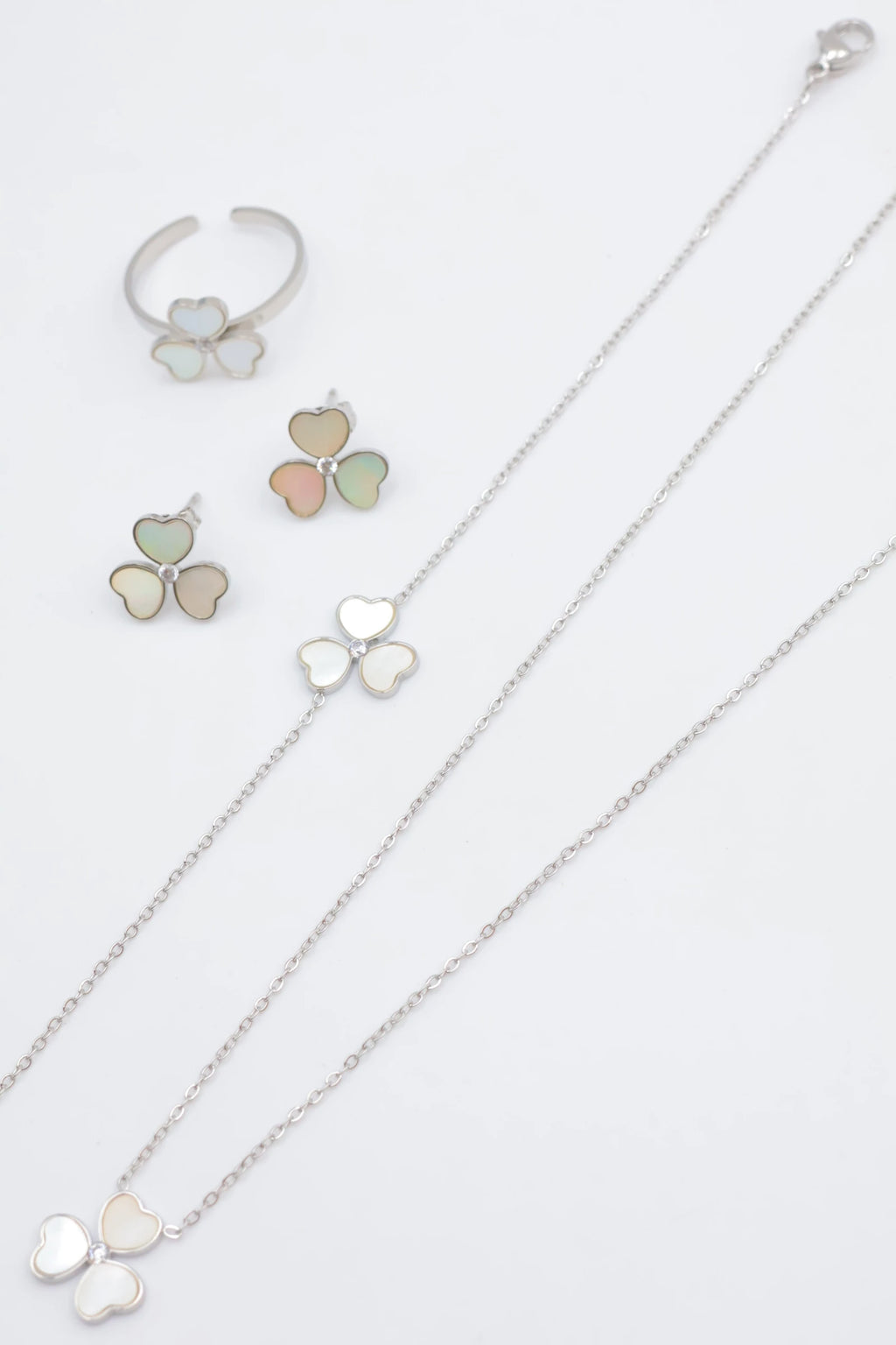 Parure de bijoux en acier inoxydable - ARGENT