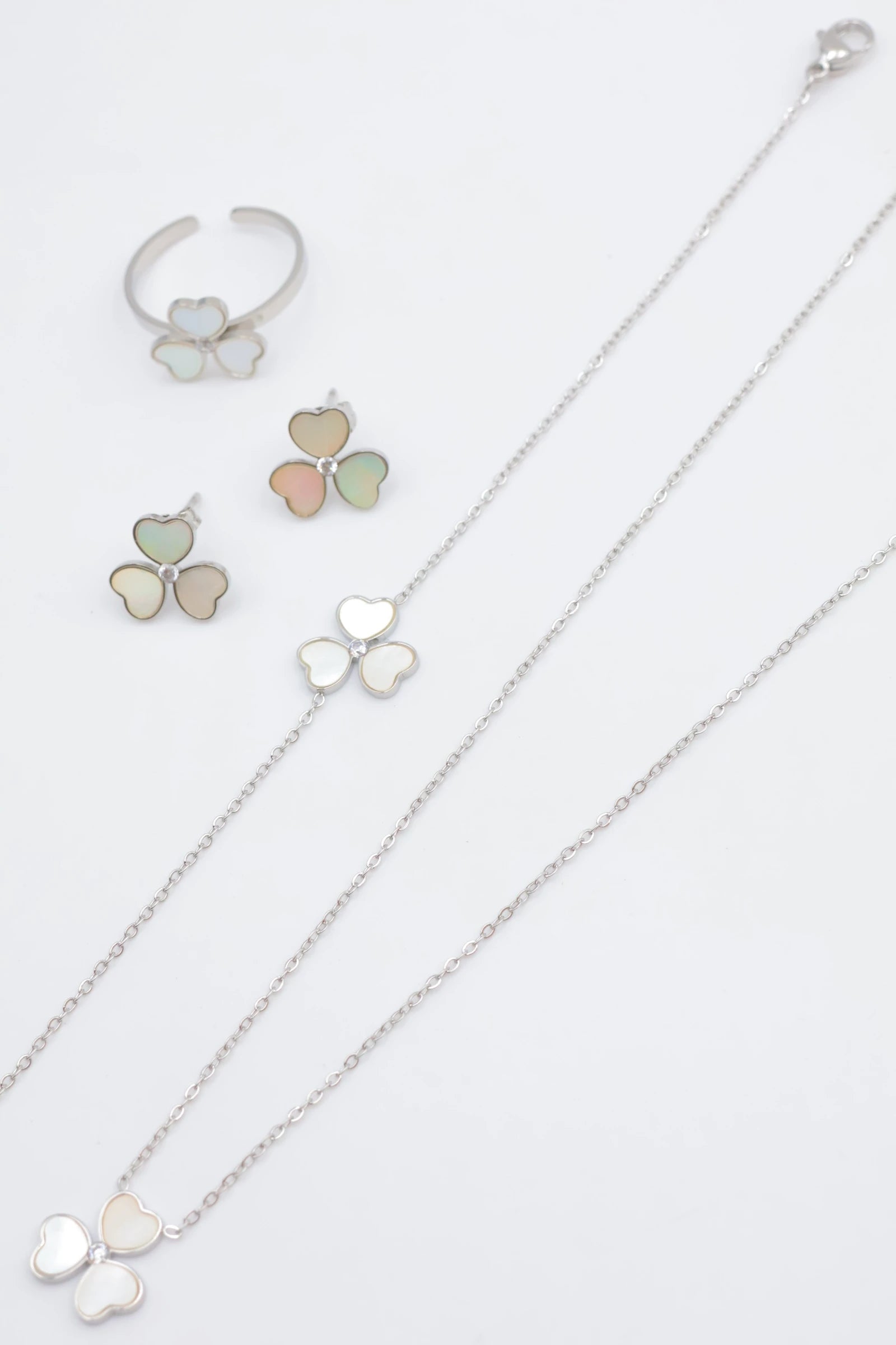 Parure de bijoux en acier inoxydable - ARGENT